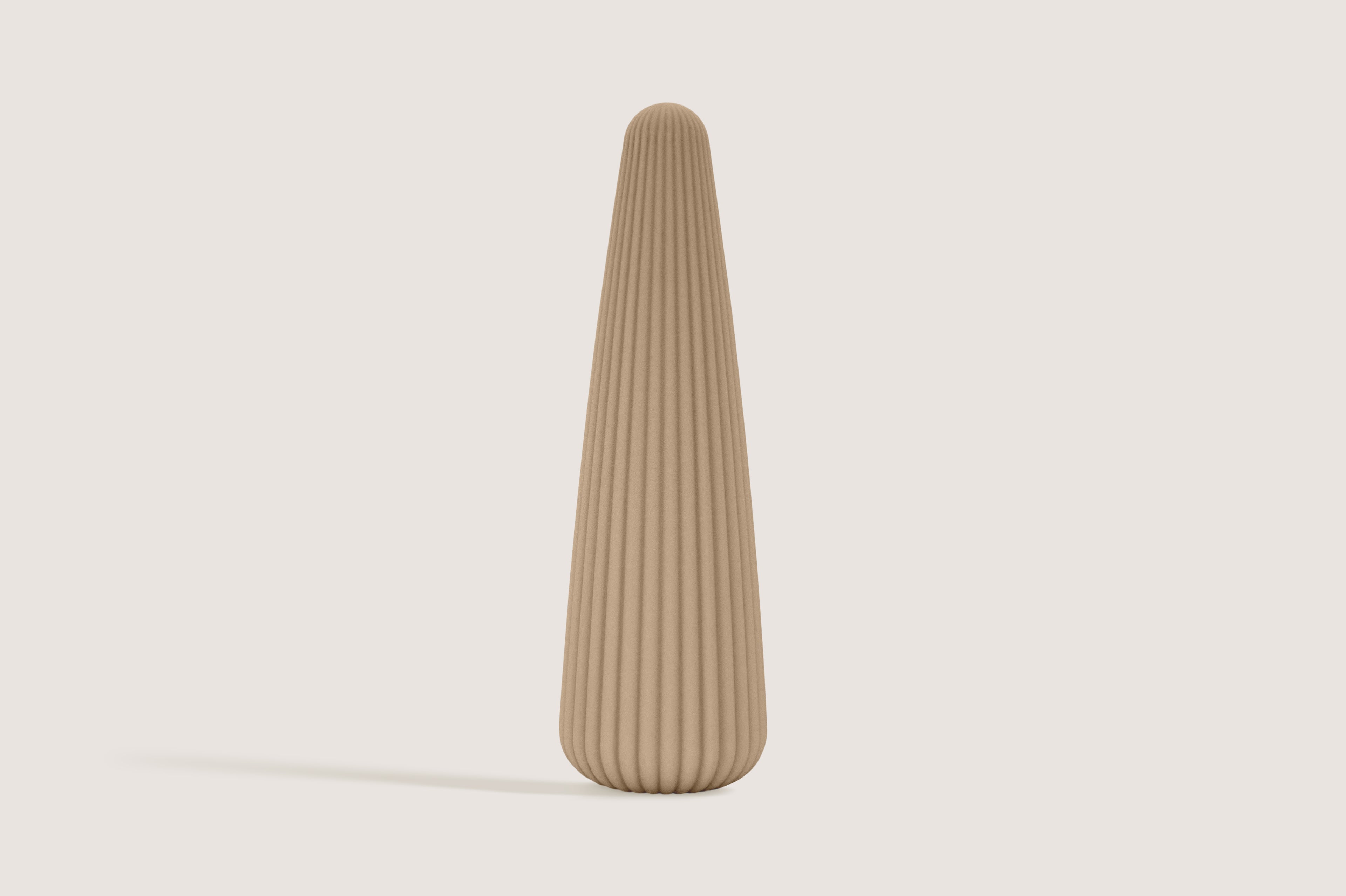 La-bas Cyra massager in sand beige color, a pleated path designed to bring inner peace and deep vibrations.