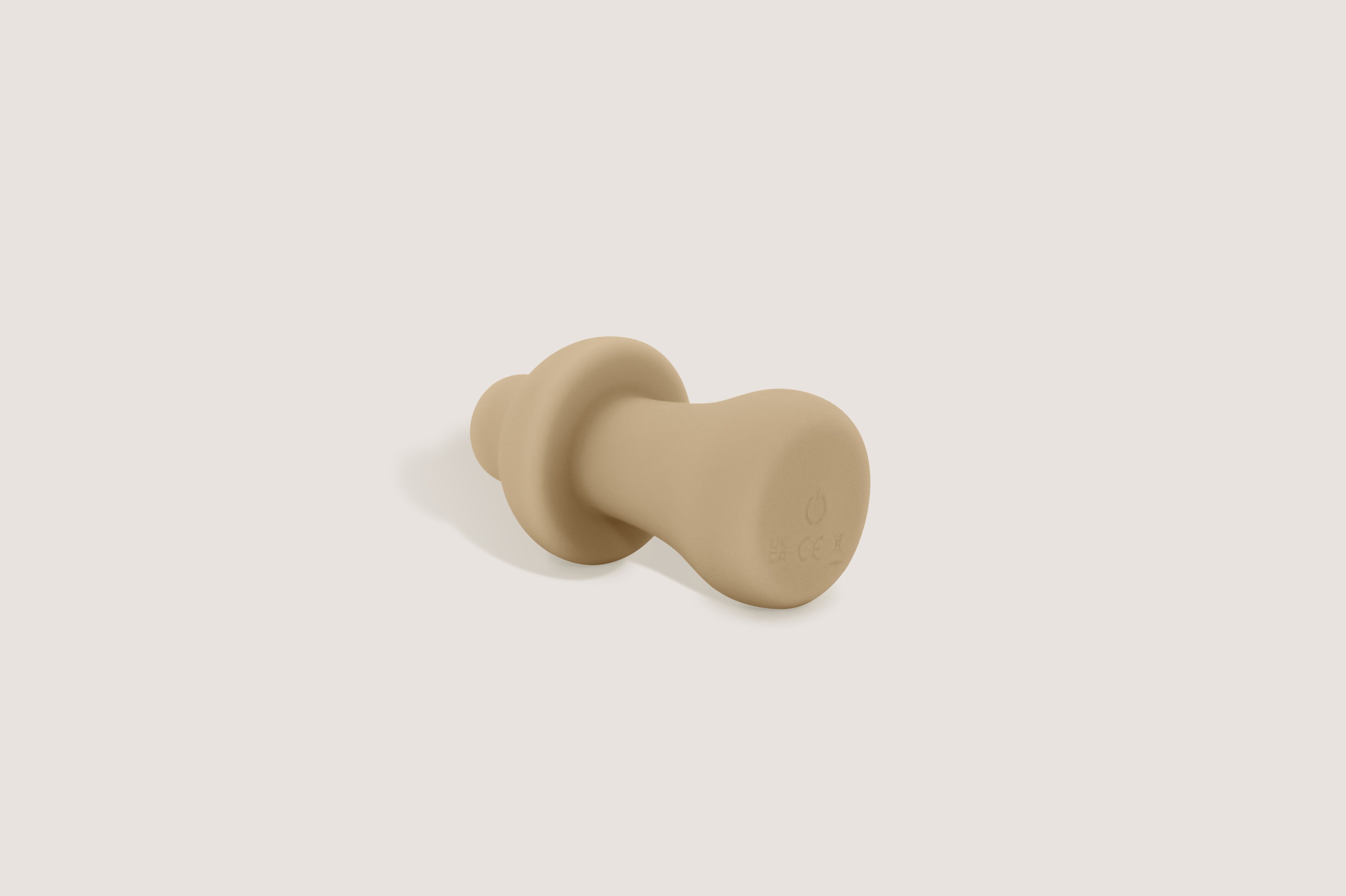 Labas Mushy yellow pleasure massager detail, showcasing the compact mushroom-shaped base and seamless medical-grade silicone shell.