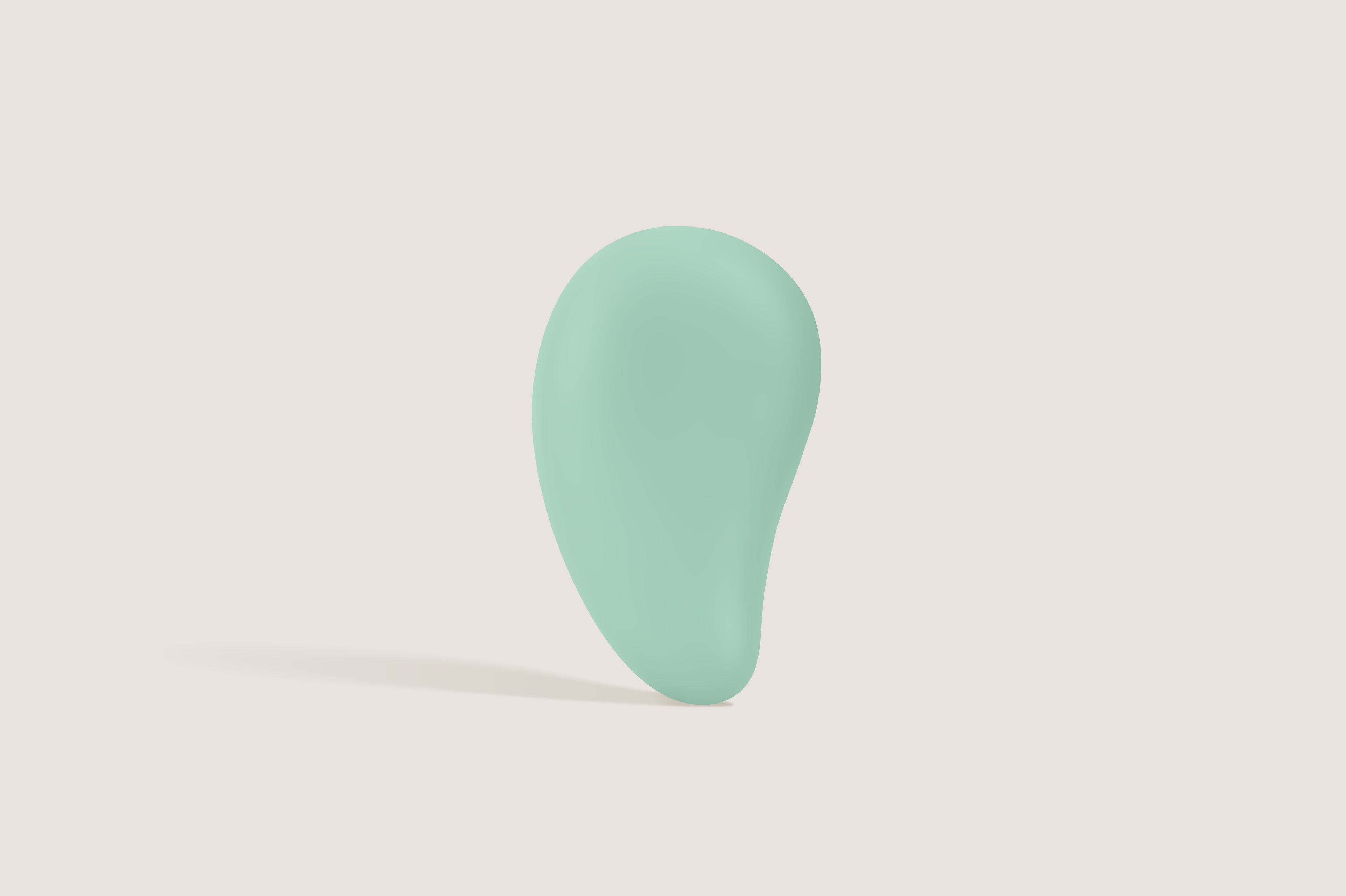 La-bas Orae suction vibrator mint green version, back view showing the smooth, medical-grade silicone finish.